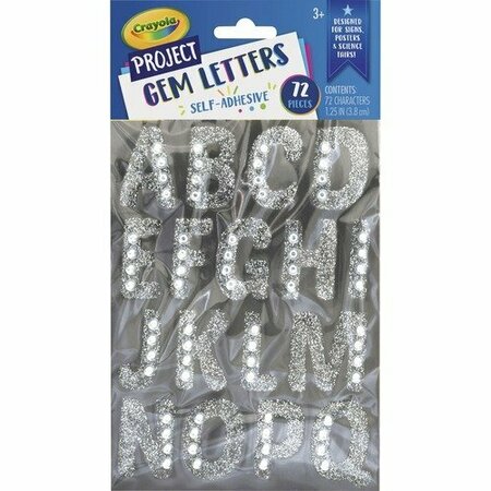 PACON Letters, w/Gems, Self-adhesive, 1.25inH, 7Silver, 72PK PACP1665CRA